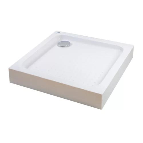 Almagro | 80x80x13,5 cm kwadratowy, brodzik akrylowy z syfonem