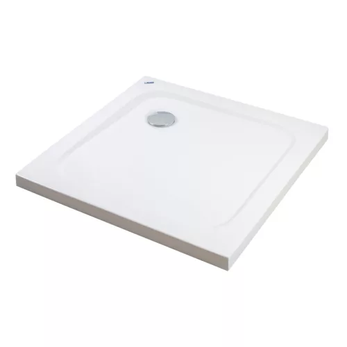 Coria | 80x80x5 cm kwadratowy, brodzik akrylowy z syfonem