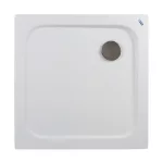 Coria | 80x80x5 cm kwadratowy, brodzik akrylowy z syfonem