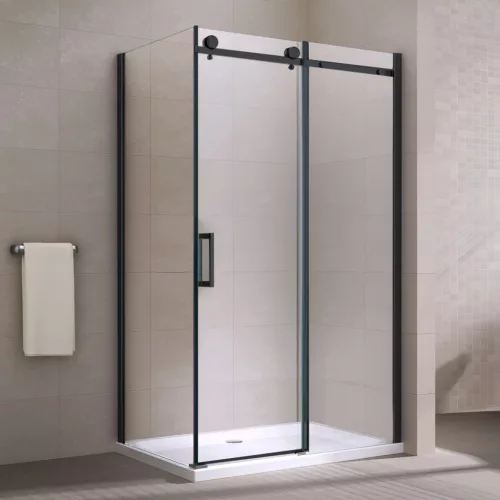 Milano | Duo Black kabina prysznicowa 100x100, 195cm, 8mm, NANO
