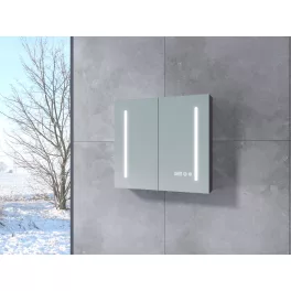 Sevilla | Antracyt mat, szafka z lustrem, dwudrzwiowa, z oświetleniem LED 60 cm