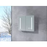 Sevilla | White szafka z lustrem, dwudrzwiowa, z oświetleniem LED 70 cm