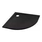 Cagliari | Black 80x80x2,6 cm półokrągły, brodzik SMC z syfonem
