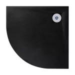 Cagliari | Black 80x80x2,6 cm półokrągły, brodzik SMC z syfonem