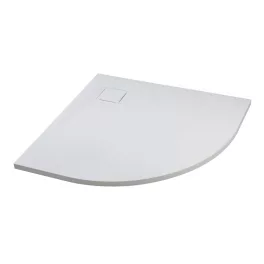 Cagliari | White 80x80x2,6 cm półokrągły, brodzik SMC z syfonem