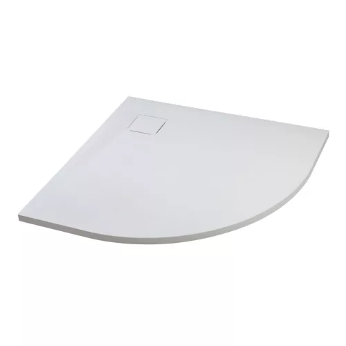 Cagliari | White 80x80x2,6 cm półokrągły, brodzik SMC z syfonem