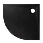Cagliari | Black 90x90x2,6 cm półokrągły, brodzik SMC z syfonem