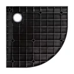 Cagliari | Black 90x90x2,6 cm półokrągły, brodzik SMC z syfonem