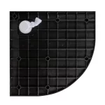 Cagliari | Black 90x90x2,6 cm półokrągły, brodzik SMC z syfonem