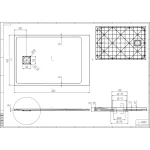 Cagliari | White 80x120x2,6 cm prostokątny, brodzik SMC z syfonem