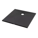 Cagliari | Black 80x80x2,6 cm kwadratowy, brodzik SMC z syfonem