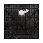 Cagliari | Black 80x80x2,6 cm kwadratowy, brodzik SMC z syfonem