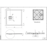 Cagliari | White 80x80x2,6 cm kwadratowy, brodzik SMC z syfonem