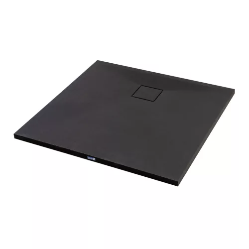 Cagliari | Black 90x90x2,6 cm kwadratowy, brodzik SMC z syfonem