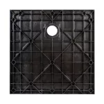 Cagliari | Black 90x90x2,6 cm kwadratowy, brodzik SMC z syfonem