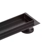 Burela | odpływ liniowy czarny mat, 50 cm