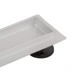 Granada | odpływ liniowy z czarnym szkłem, 60 cm