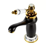 Izmir | Black & Gold bateria umywalkowa retro