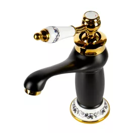 Izmir | Black & Gold bateria umywalkowa retro