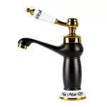 Izmir | Black & Gold bateria umywalkowa retro