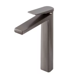 Singapore | Gun Grey bateria umywalkowa wysoka