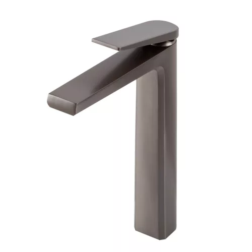 Singapore | Gun Grey bateria umywalkowa wysoka