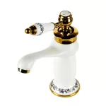 Izmir | White & Gold bateria umywalkowa retro