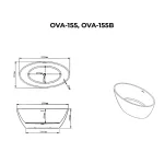 OVAL | wanna wolnostojąca, biała, 155x80x58 cm
