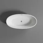 OVAL | wanna wolnostojąca, biała, 155x80x58 cm