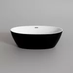 OVAL | wanna wolnostojąca, czarno-biała, 170x80x58 cm