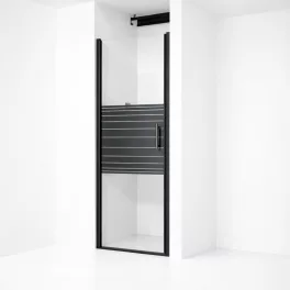 Madeira | Black Pattern 80 drzwi prysznicowe uchylne, 190cm, 6mm, NANO