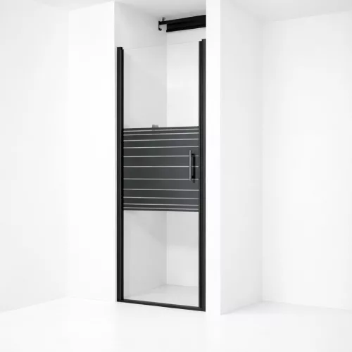 Madeira | Black Pattern 80 drzwi prysznicowe uchylne, 190cm, 6mm, NANO