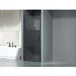Madeira | Black Pattern 90 drzwi prysznicowe uchylne, 190cm, 6mm, NANO