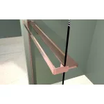 Rochelle | Rose Gold półka prysznicowa i wieszak na ręczniki do ścianki prysznicowej, 140 cm