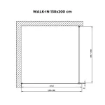 Walk-in | Chrome ścianka prysznicowa, szkło matowe 130, 200cm, 8mm, NANO