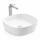 BERGAMO SLIM | Umywalka nablatowa, ceramiczna, biała, zaokrąglona