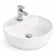 MONTERO 40 | Umywalka nablatowa, ceramiczna, biała, zaokrąglona