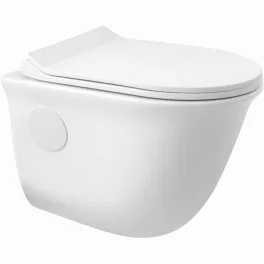 FRANKFURT | miska WC wisząca lejowa z deską slim, ceramiczna, biała