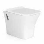 OSLO | miska WC wisząca lejowa z deską slim, ceramiczna, biała