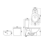 OSLO | WC kompakt lejowy ze spłuczką, odpływ pionowy, ceramiczny, biały