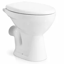 CORI | miska WC stojąca lejowa, ceramiczna, biała, odpływ poziomy