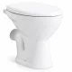 CORI | miska WC stojąca lejowa, ceramiczna, biała, odpływ poziomy