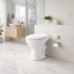 CORI | miska WC stojąca lejowa, ceramiczna, biała, odpływ poziomy