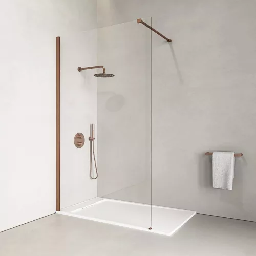 Walk-in | Rose Gold ścianka prysznicowa 100, 200cm, 8mm, NANO