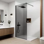 Walk-in | Black ścianka prysznicowa, szkło dymione 110, 200cm, 8mm, NANO