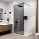 Walk-in | Black ścianka prysznicowa, szkło dymione 120, 200cm, 8mm, NANO
