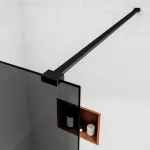 Walk-in | Black ścianka prysznicowa, szkło dymione 80, 200cm, 8mm, NANO