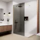 Walk-in | Gold ścianka prysznicowa, szkło dymione 90, 200cm, 8mm, NANO