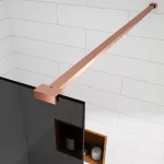 Walk-in | Rose Gold ścianka prysznicowa, szkło dymione 80, 200cm, 8mm, NANO