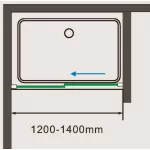 Elche | 140 drzwi prysznicowe przesuwne, 190cm, 6mm, NANO